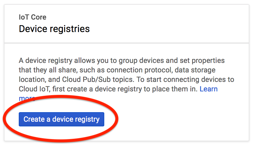 Create a device registry